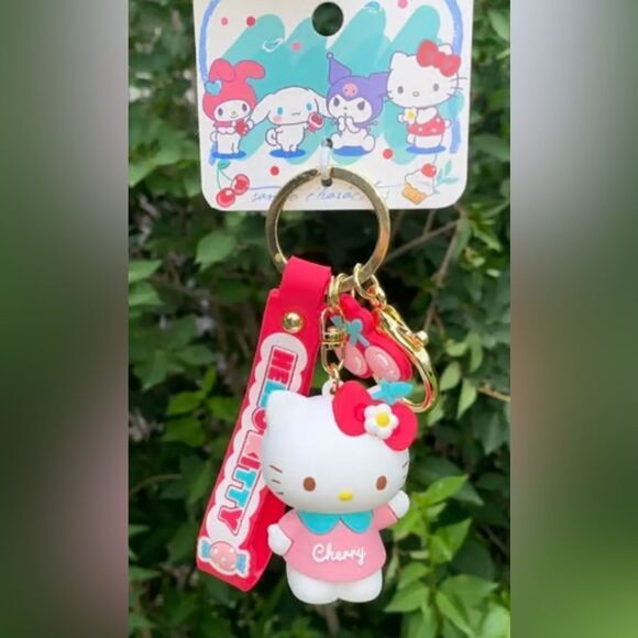 NWT Sanrio Kuromi Hello Kitty Doll Cherry Keychain Bag Pendant - Picture 3 of 4